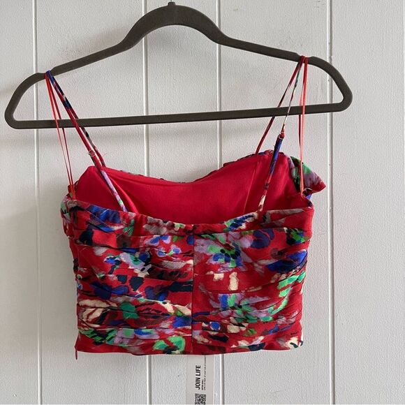 Zara Floral Ruffle Crop Tank Top NWT - Picture 4 of 14